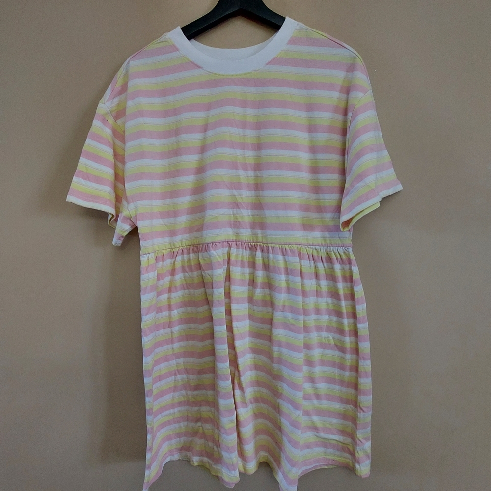 BP striped mini t shirt dress organic cotton